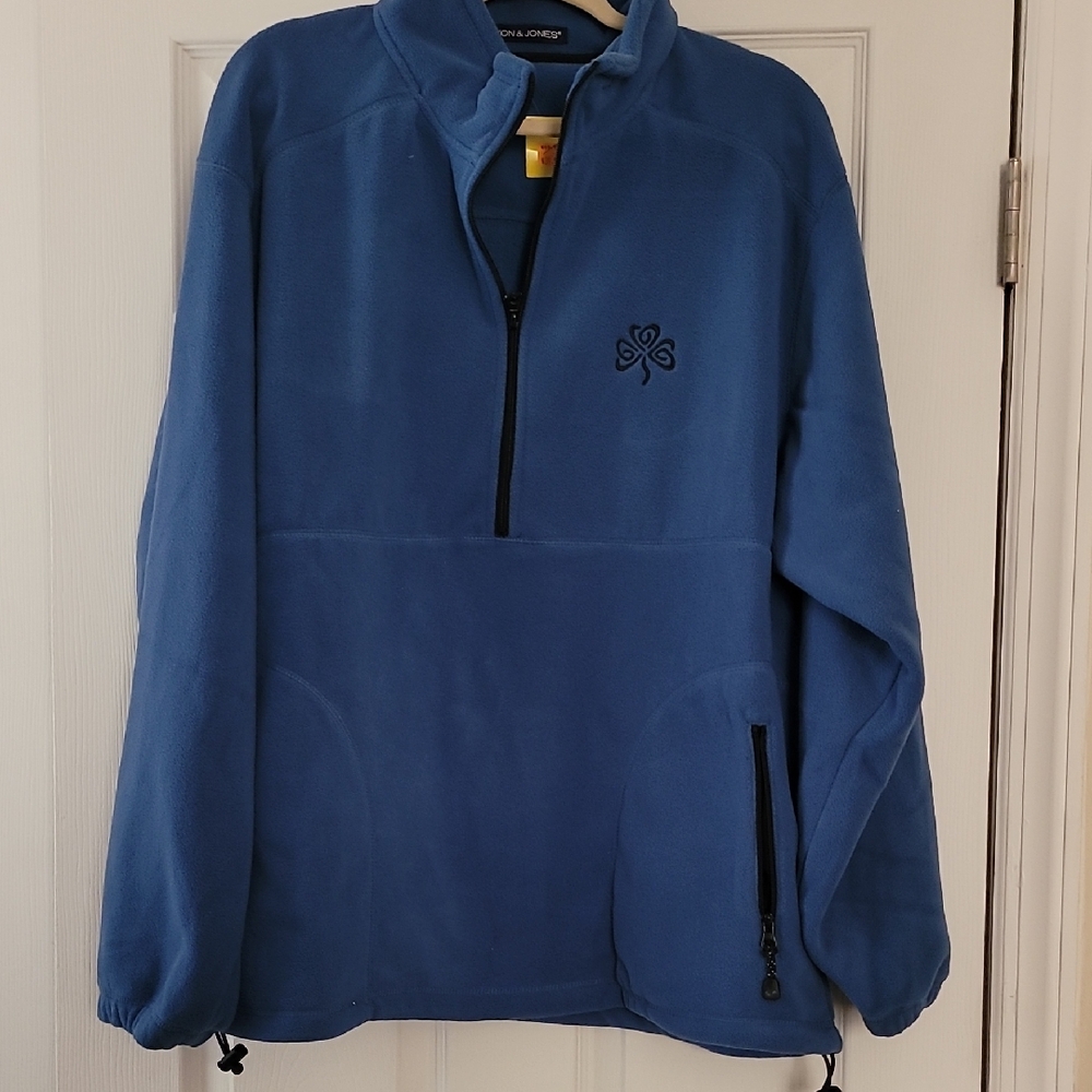 Blue Quarter-Zip Fleece Pullover